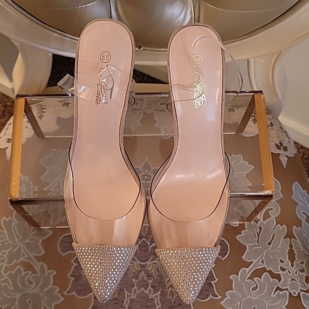 Beautiful Rhinestone Pointed Toe Slingbacks - Picture 6 of 16